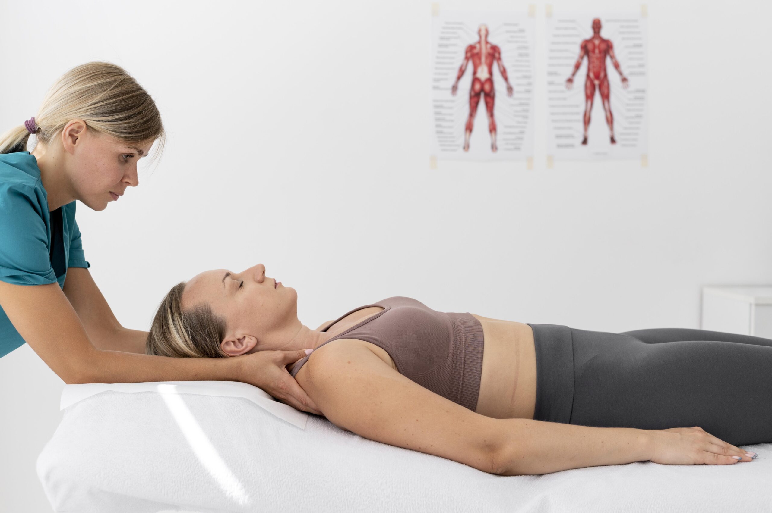 Trigger point therapy treatment on shoulder